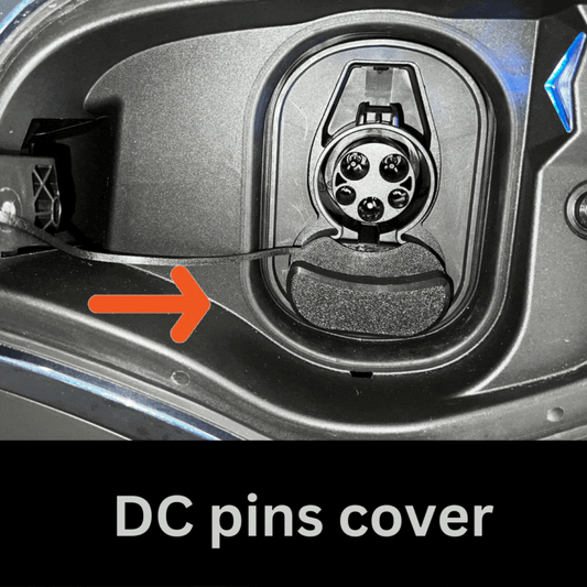 Electric vehicle charge port dust and moisture cover with low profile and swivel handle