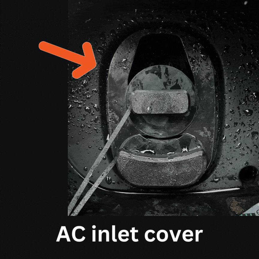 Electric vehicle charge port dust and moisture cover with low profile and swivel handle