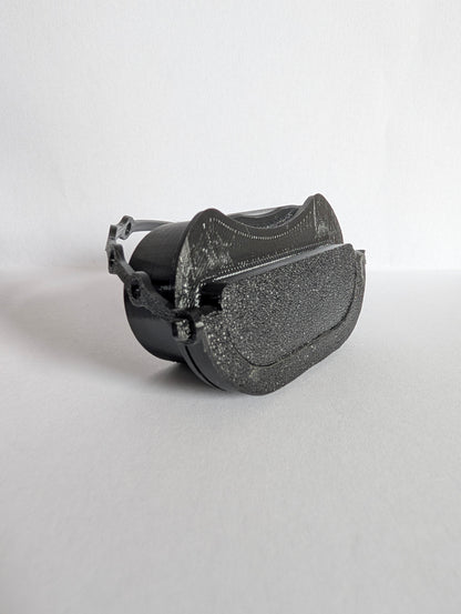 Electric vehicle charge port dust and moisture cover with low profile and swivel handle